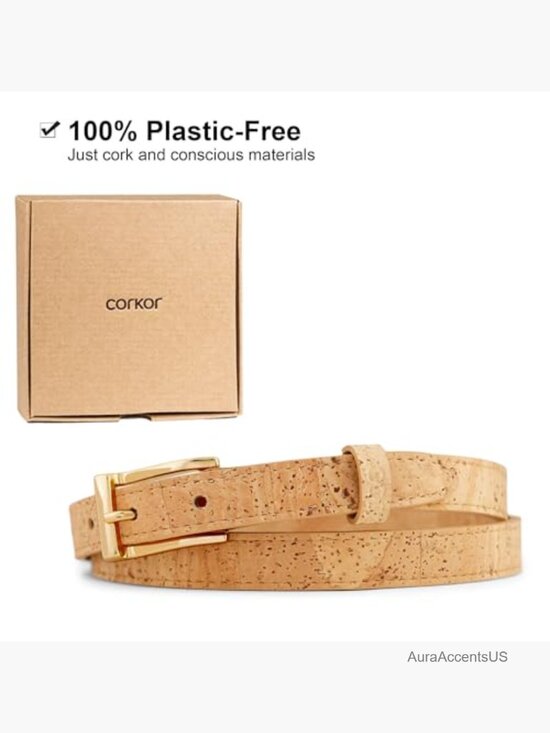 Slim Cork Belt 20mm – Vegan, Lightweight, Adjustable, Nickel-Free Buckle
